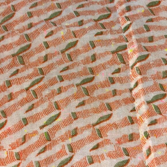 Maeve Anthropolgie Lena yarn dyed orange tunic top shirt XS button front - Picture 10 of 14